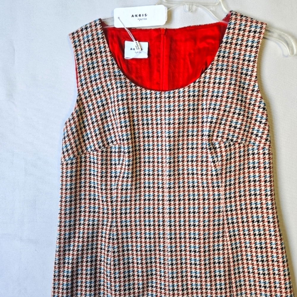NWT $995 Akris Punto Contrast Houndstooth Dress Size 12 - Picture 4 of 15